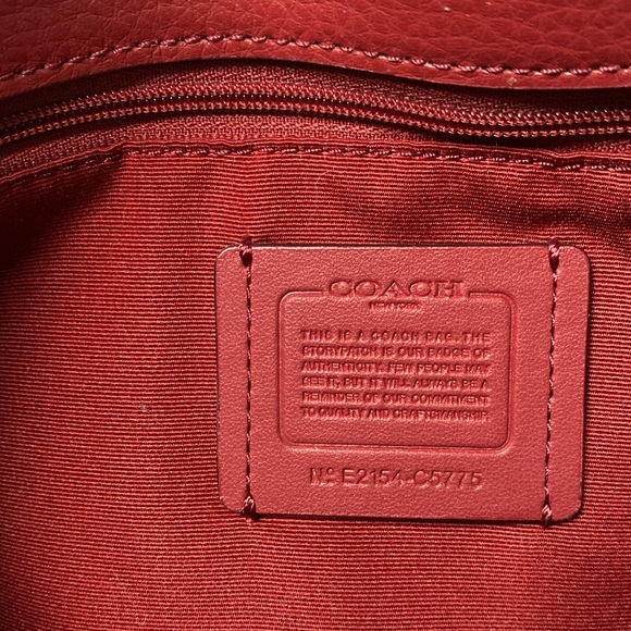 NWT authentic Coach bag Red Leather - Picture 11 of 13